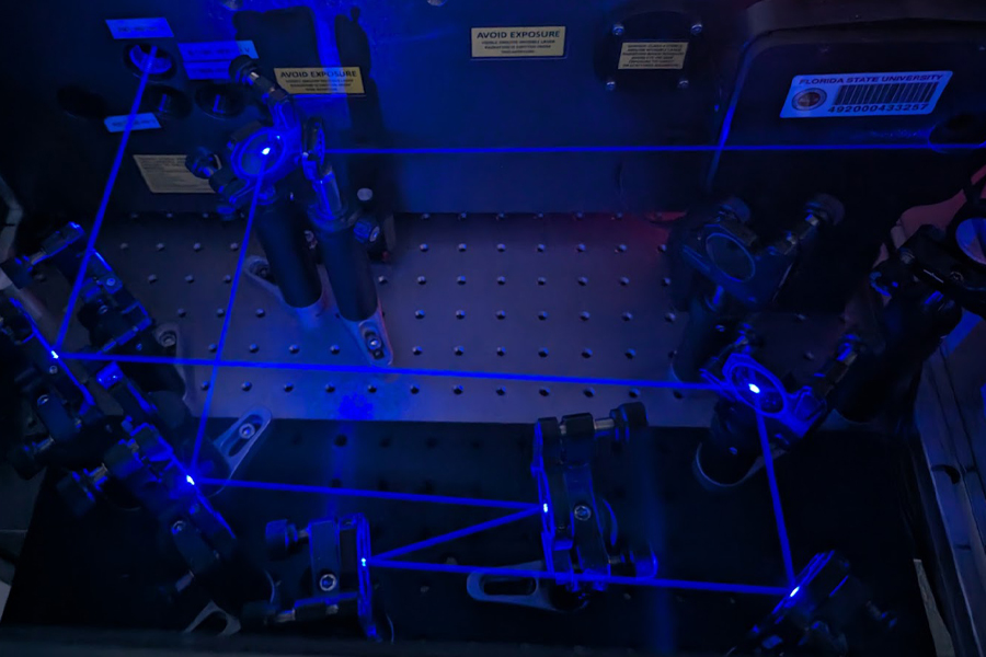 Blue/UV light laser used by researchers in the study.