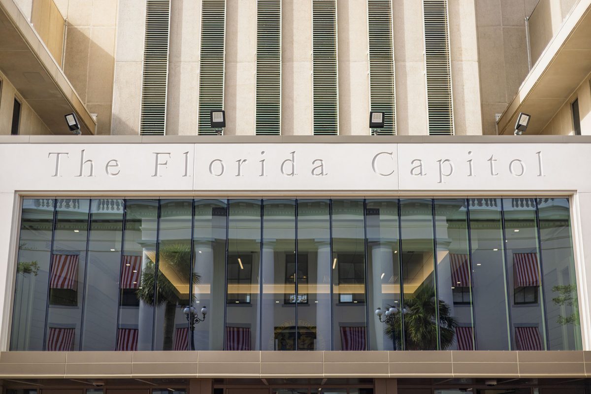 The Florida Capitol serves as the backdrop for the FSU community during the annual FSU Day at the Capitol Jan. 21, 2026. (Mark Vaughn/FSU Photography)