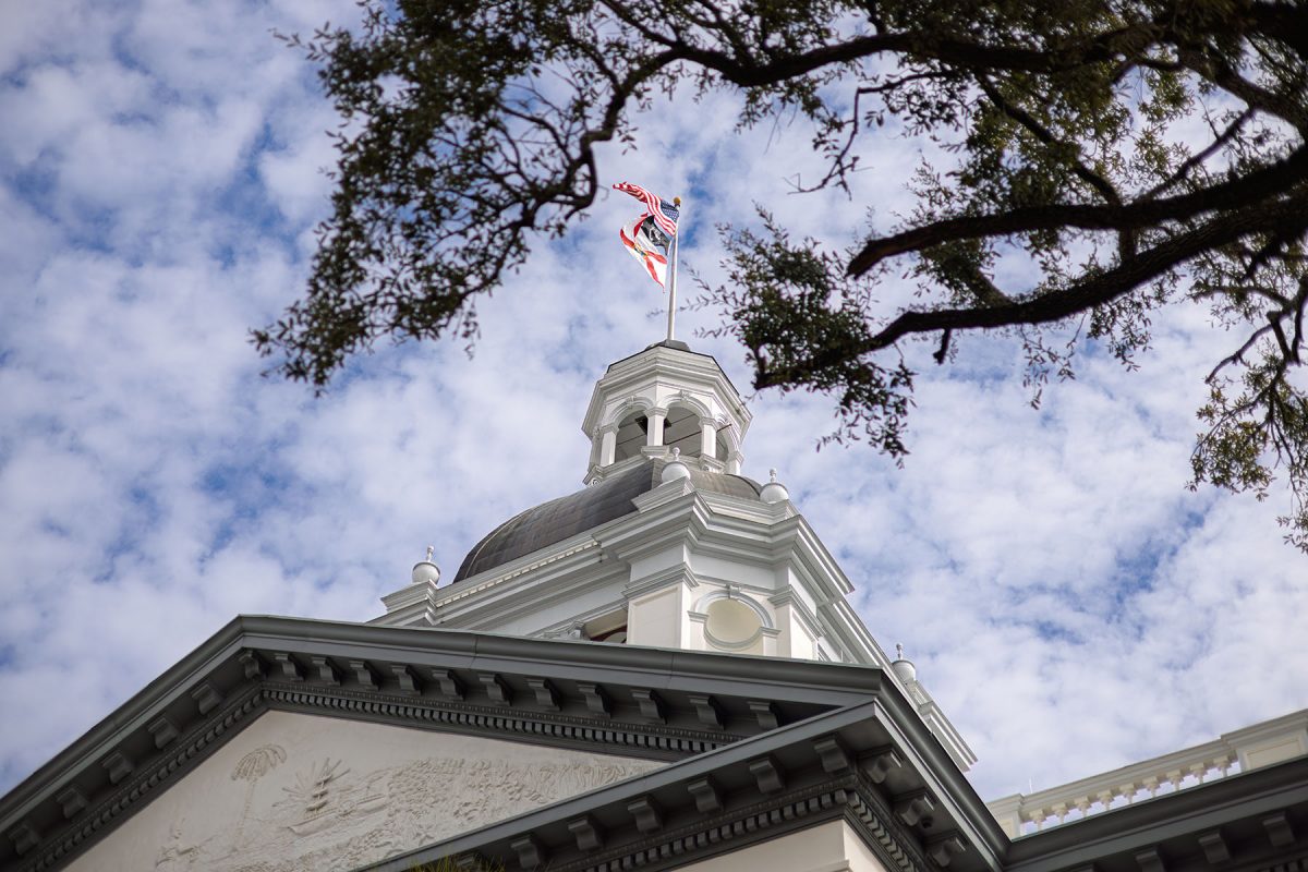 The Florida Capitol serves as the backdrop for the FSU community during the annual FSU Day at the Capitol Jan. 21, 2026. (Mark Vaughn/FSU Photography)
