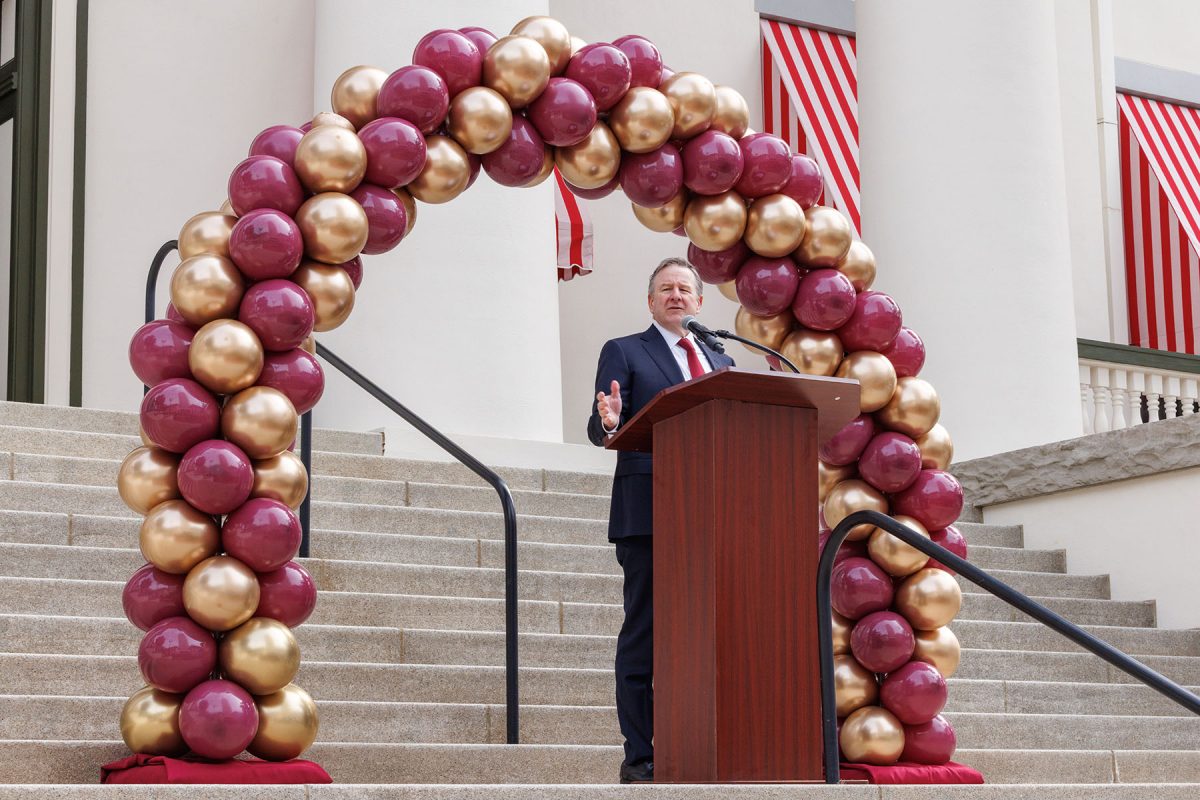 FSU President Richard McCullough speaks at FSU Day at the Capitol Jan. 21, 2026. (Bill Lax/FSU Photography)