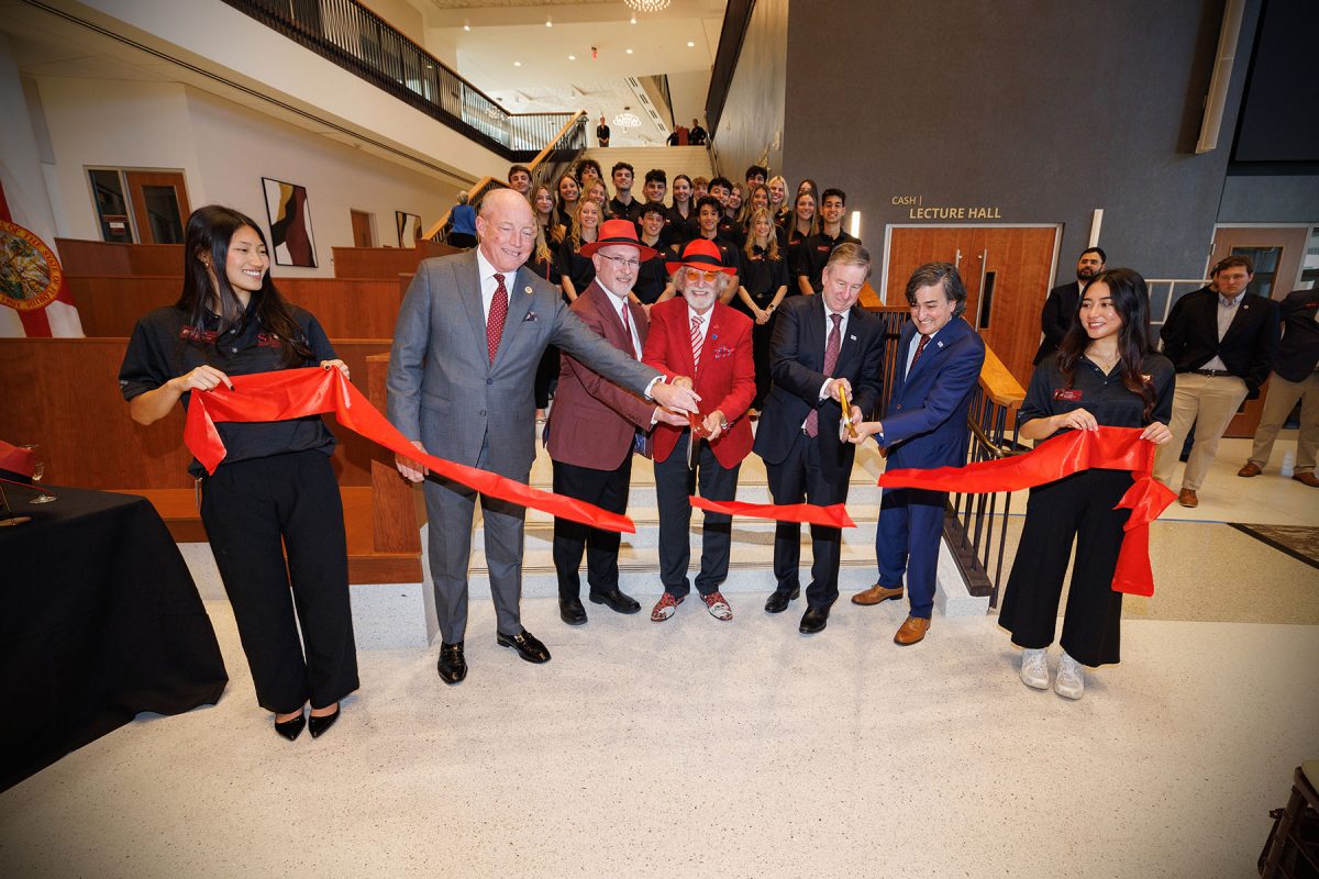 A ceremonial ribbon cutting took place at the grand opening celebration of the FSU Herbert Wertheim College of Business. (Bill Lax/Florida State University)