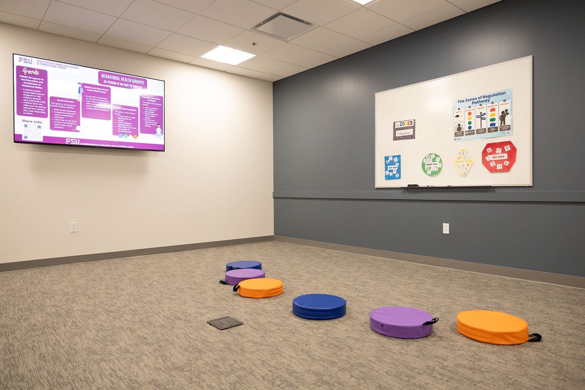 A view of the group therapy space at the FSU Multidisciplinary Center in the Maryland Building. (Logan Lowery/Florida State University)