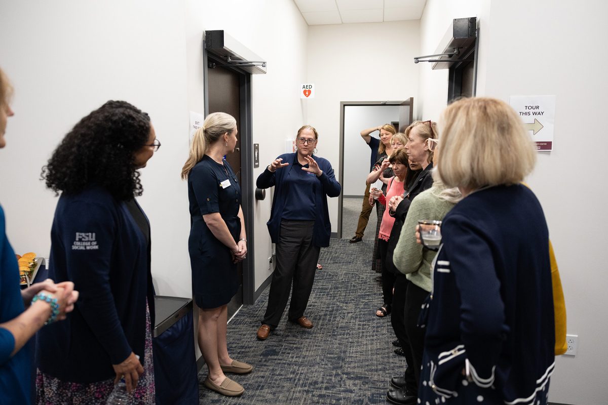 Representatives from the MDC and FICW showcased the newly renovated Maryland Building, leading visitors through the updated facilities and collaborative spaces. (Logan Lowery/Florida State University)