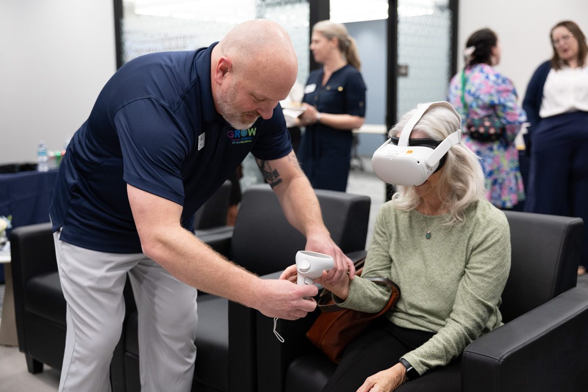 The Open House offered visitors a firsthand look at child welfare training via an immersive Virtual Reality experience. (Logan Lowery/Florida State University)