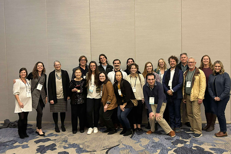 Nancy de Grummond, the M. Lynette Thompson Professor of Classics, was honored with the 2026 Gold Medal Award for Distinguished Archaeological Achievement during the Archaeological Institute of America’s Annual Meeting in San Francisco. FSU alumni Taylor Cwikla (B.A. ‘19, M.A. ‘22) and Melanie Godsey (B.A. ‘13) were also recognized during the annual meeting. (College of Arts and Sciences)