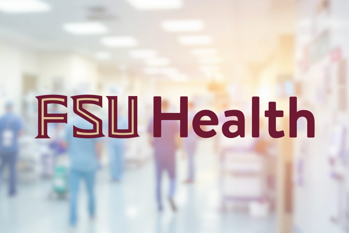FSU health graphic with blurred photo in the background