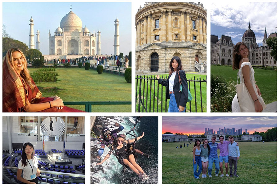 FSU students Aman Myrsten, Mia Hicks, Carissa Tse and John Jimenez participated in international experiential learning opportunities within the last year.