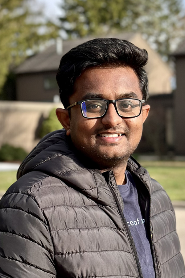 A portrait photo of Yadidya Badarvada, a researcher at FSU’s Center for Ocean-Atmospheric Prediction Studies.