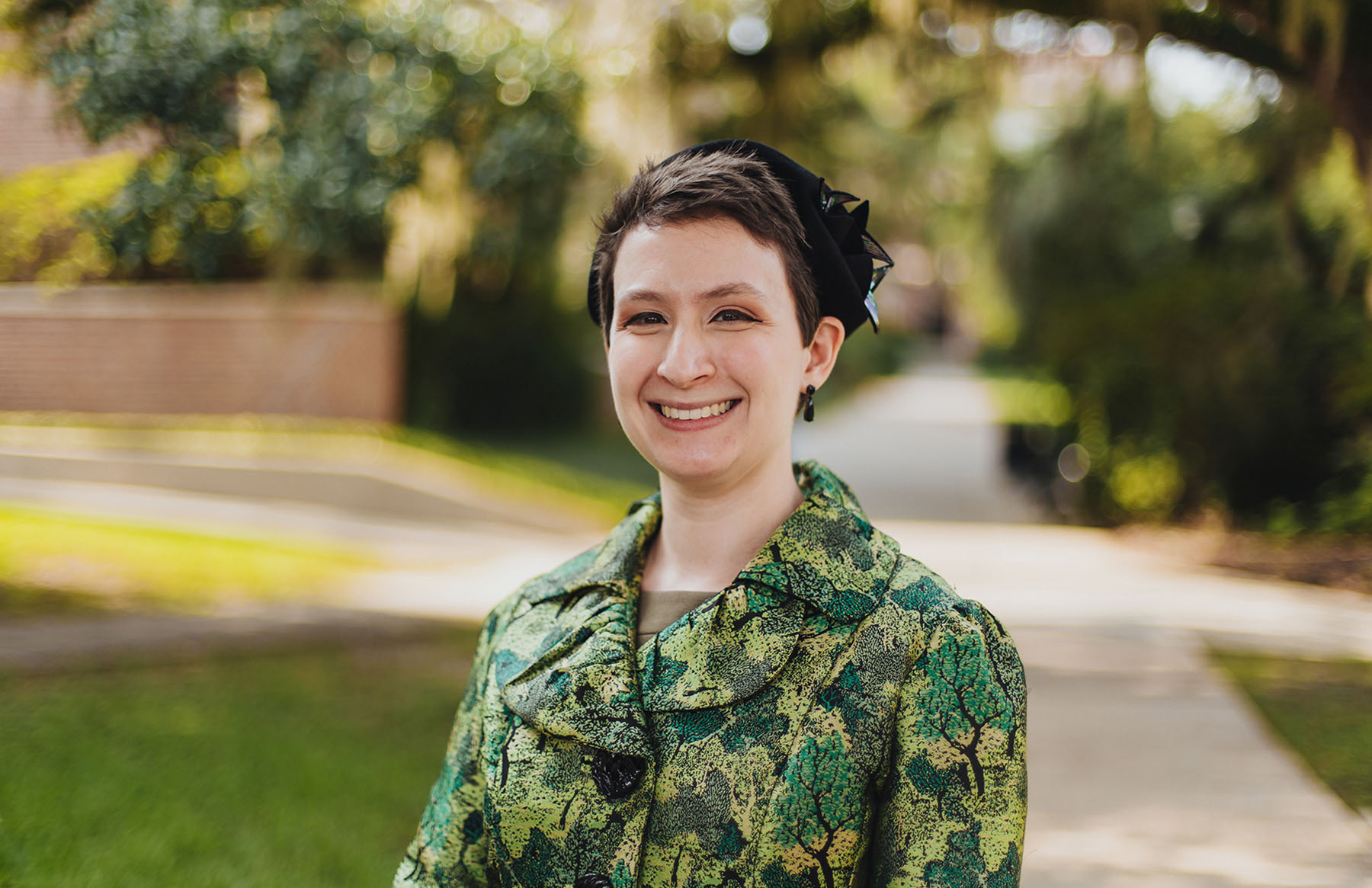 Blaire Koerner, new director of the Center for Music Leadership and Community Engagement, is pictured wearing a green jacket.