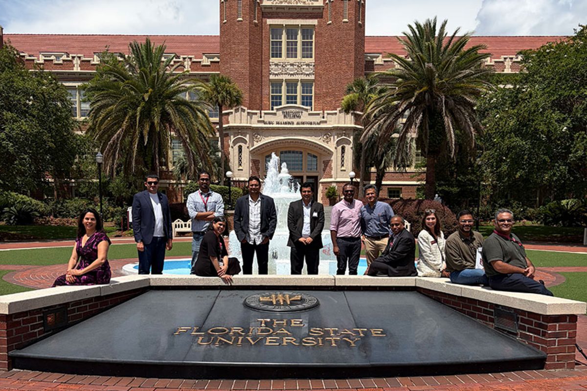 Group photo at Westcott Fountain.
