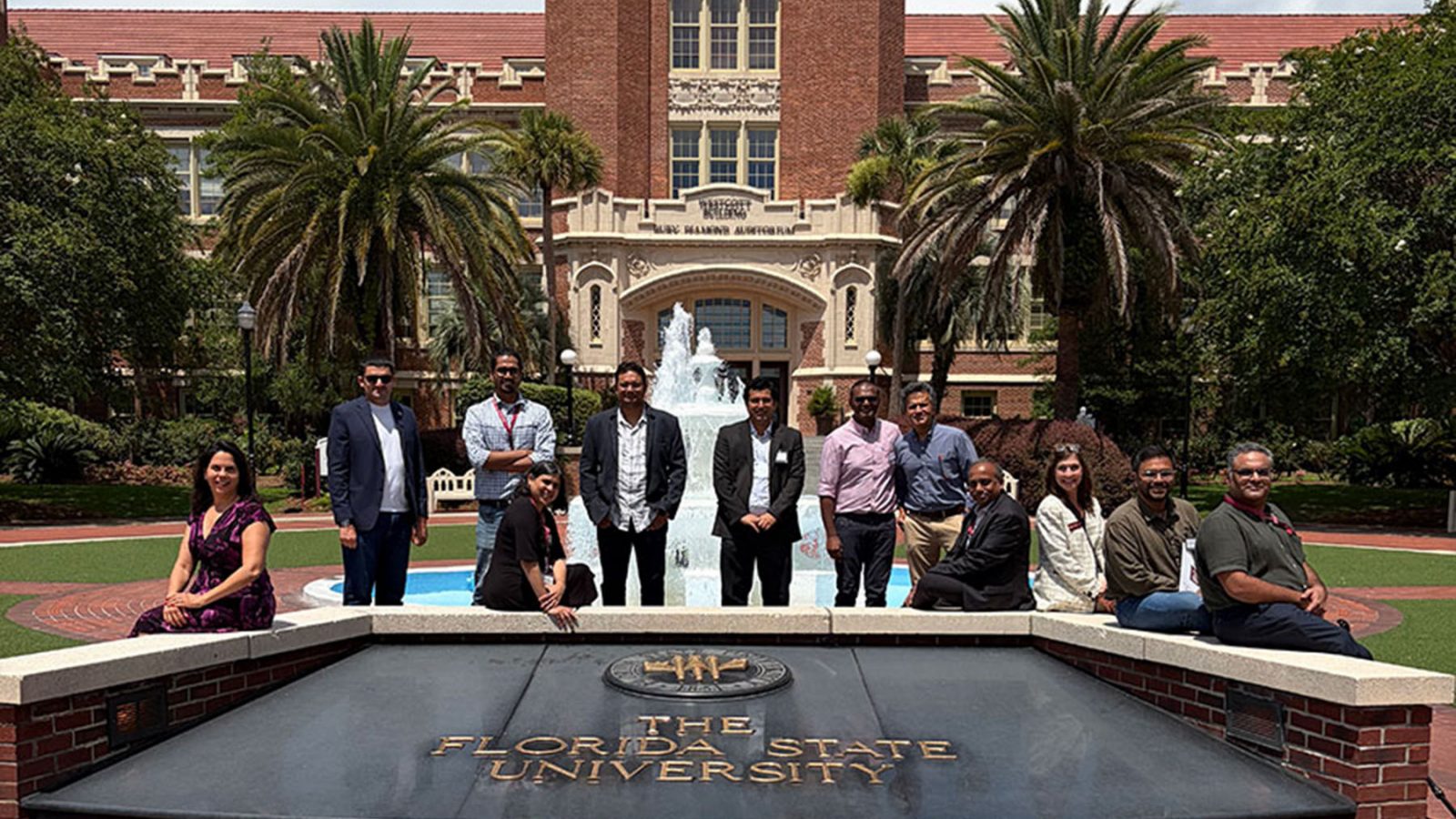 Group photo at Westcott Fountain.