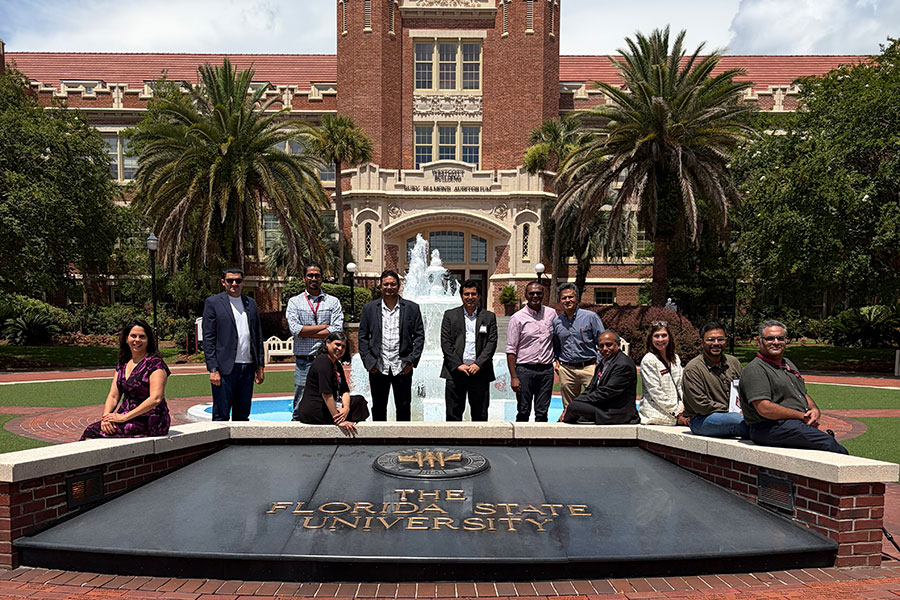 Group photo at Westcott Fountain.