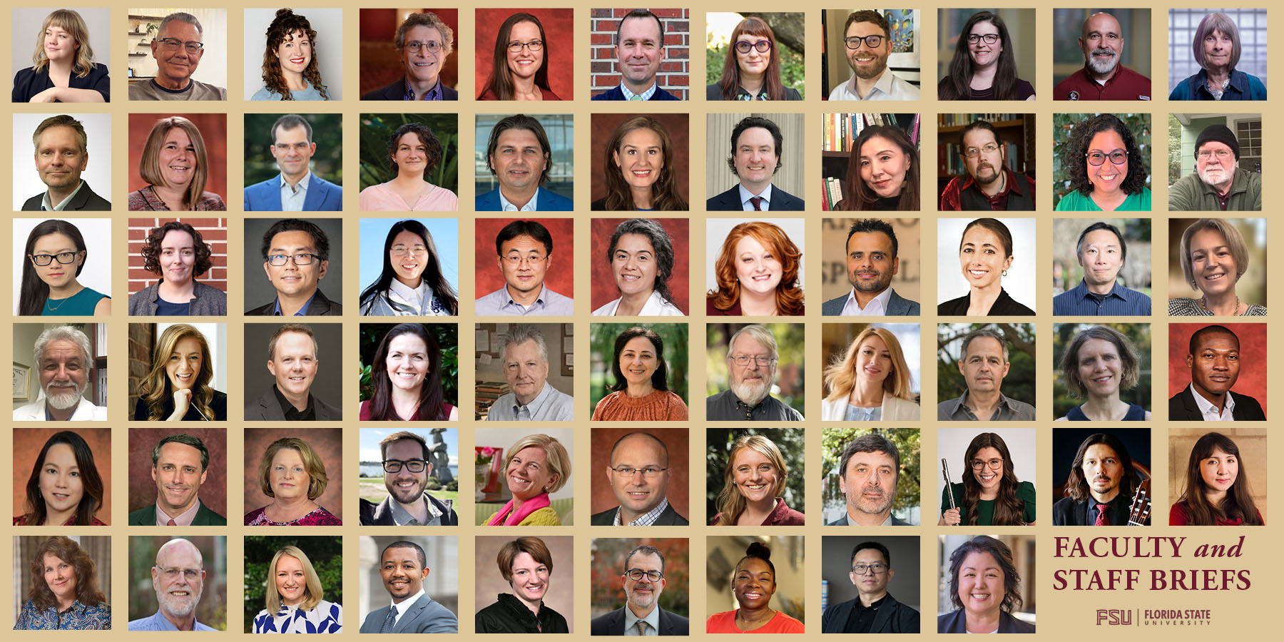 A collage of headshots of faculty and staff featured in July and August 2026 briefs.