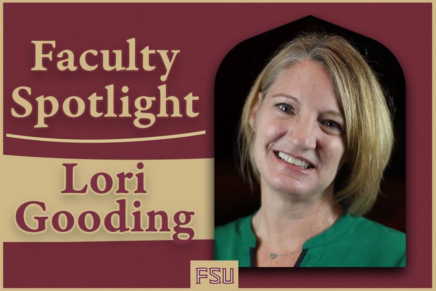 A graphic of Florida State University Professor of Music Therapy Lori Gooding.
