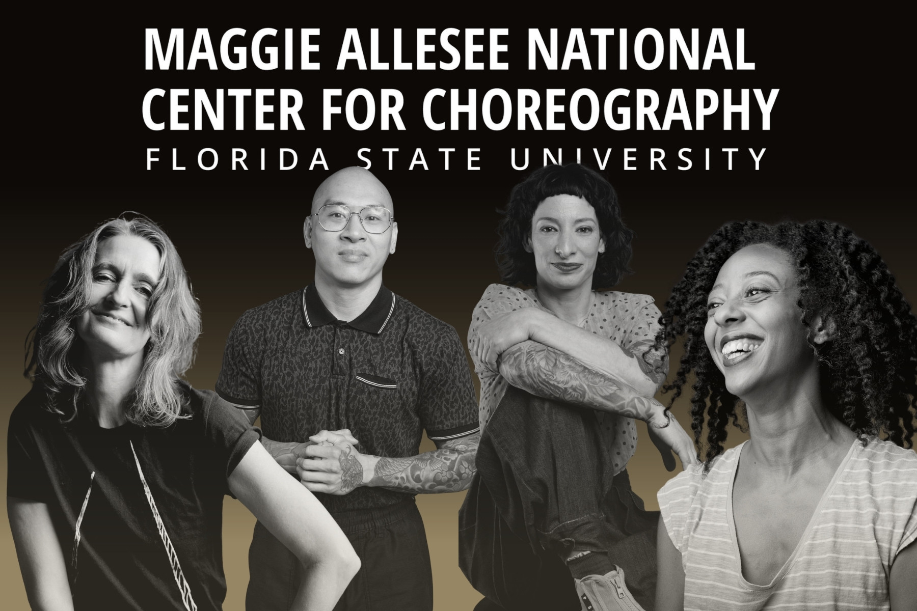 Portraits of Fall 2026 MANCC guest artists Fana Fraser, Kimberly Bartosik, Joseph “MN Joe” Tran and Lisa “MonaLisa” Berman.