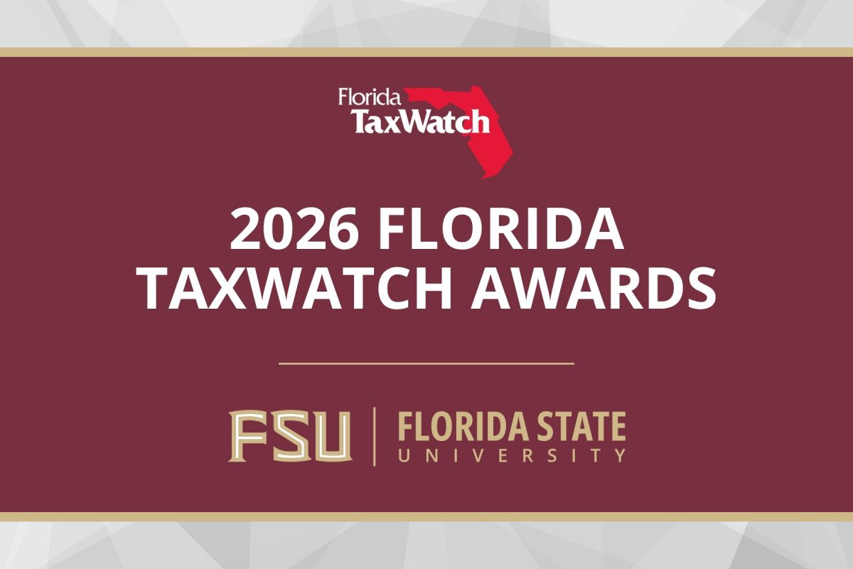 Graphic banner announcing the 2026 Florida TaxWatch Awards, featuring the Florida TaxWatch and Florida State University logos on a maroon background.