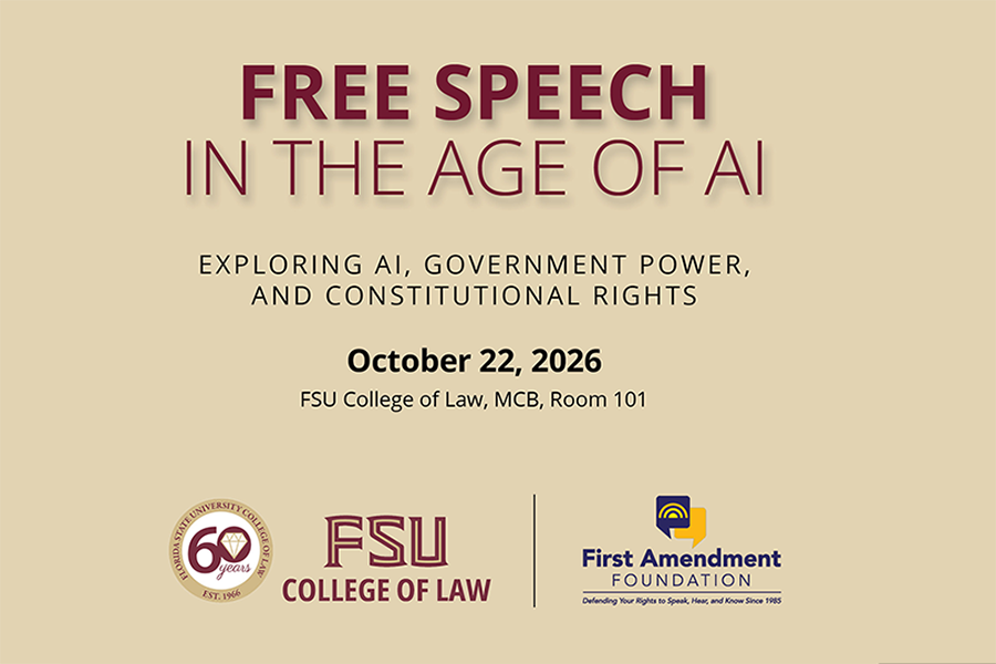 Graphic of the "Free Speech in the Age of AI" event.