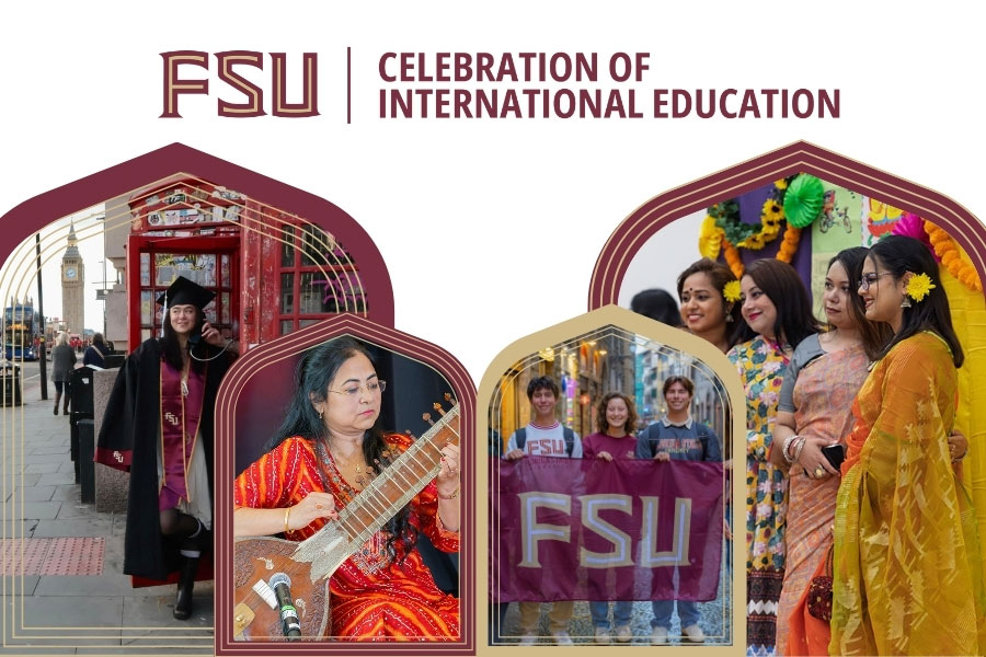 Collage photo with four images of students.