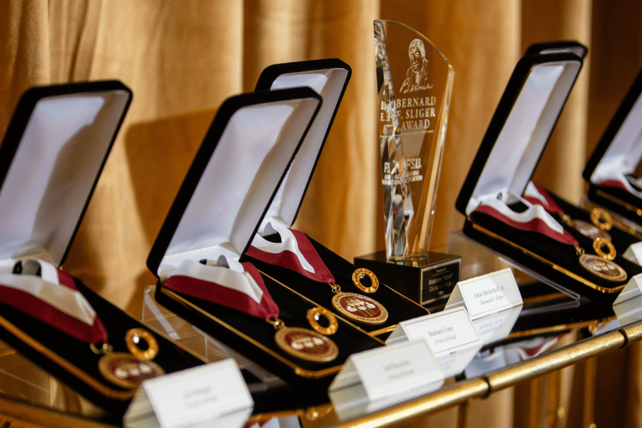 A table of awards.